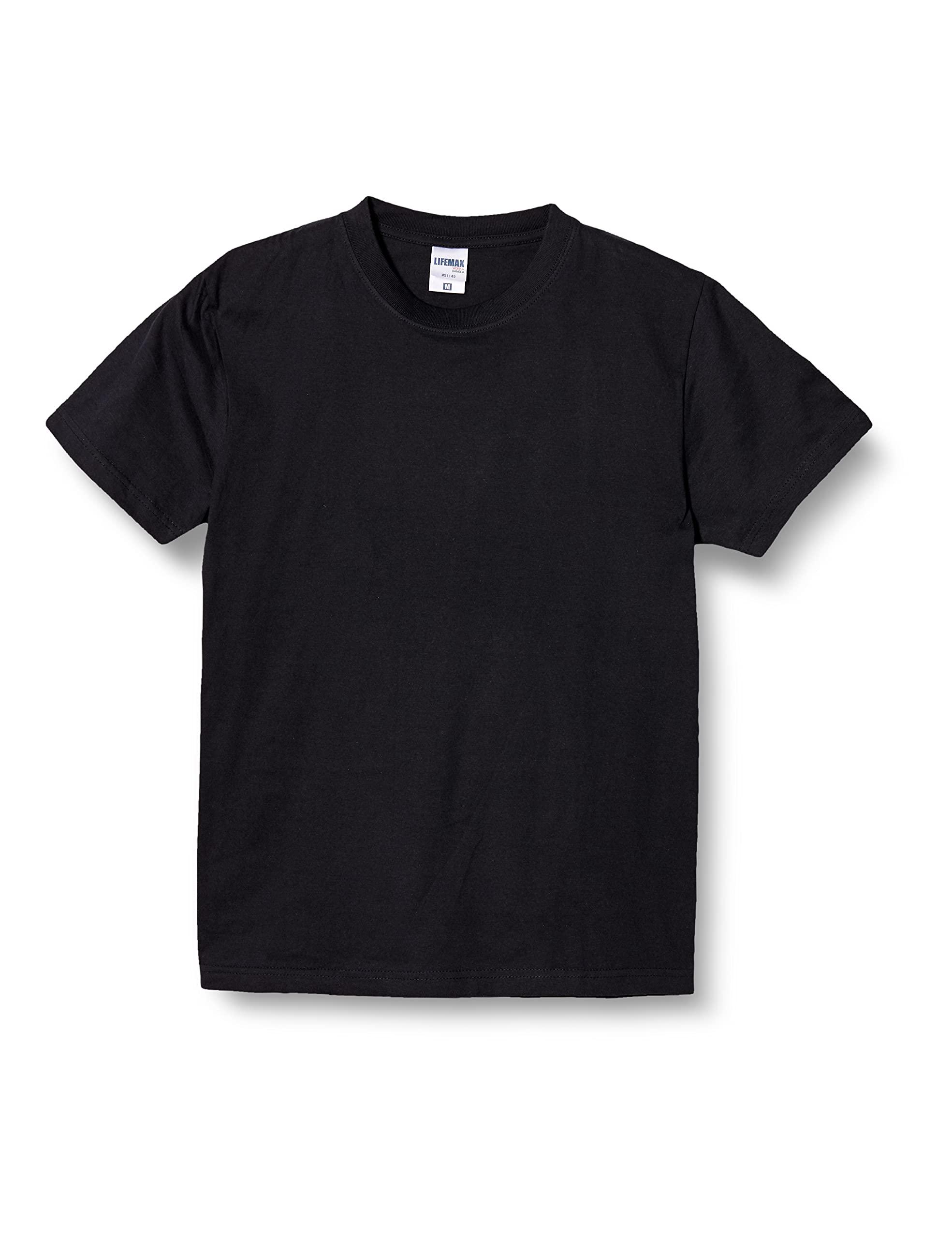[LifeMax] T-Shirt MS1149 Men's Black L (Equivalent to Japanese Size L)