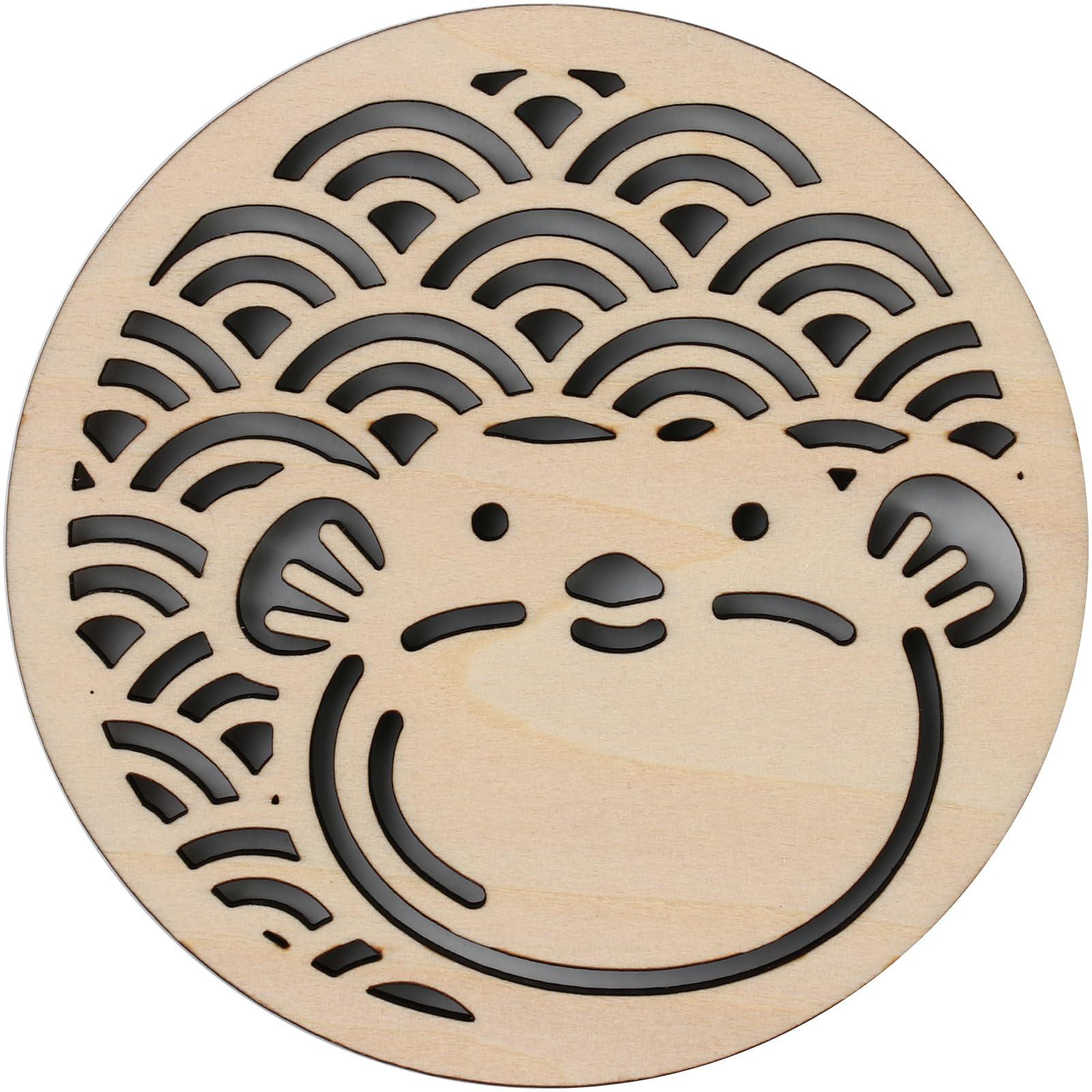Wooden Coaster φ100mm Pufferfish