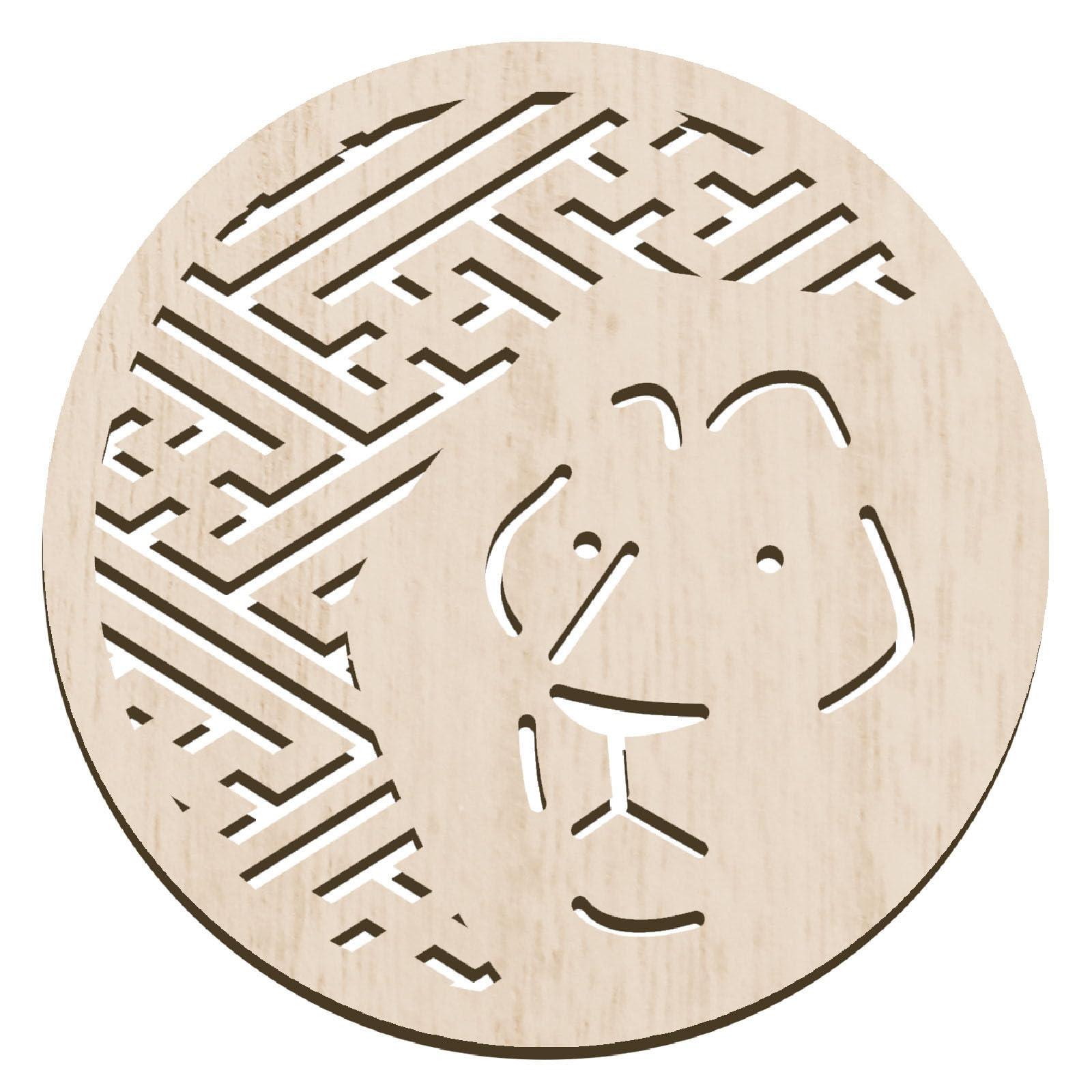 Wooden Coaster φ100mm Lion