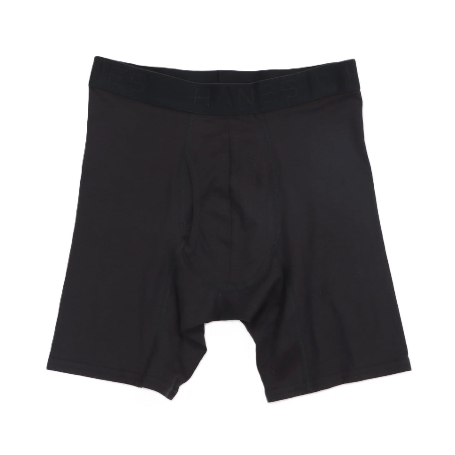 [Hanes] Boxer Briefs Antibacterial Odor Control (Fresh IQ) Moisture-Wicking Quick-Dry 1P COMFORT FLEX FIT Boxer Briefs Underwear Men's HM6EQ101/HM6EQ101K Black LL