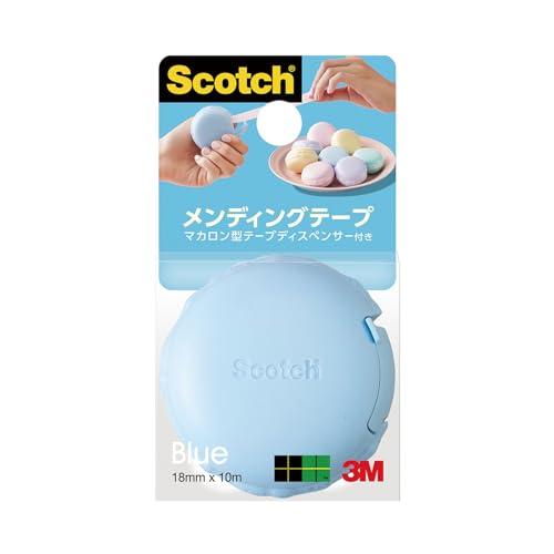 3M Scotch® Mending Tape Macaron-Shaped Tape Dispenser Blue 810 MCR-BL 18mm × 30m