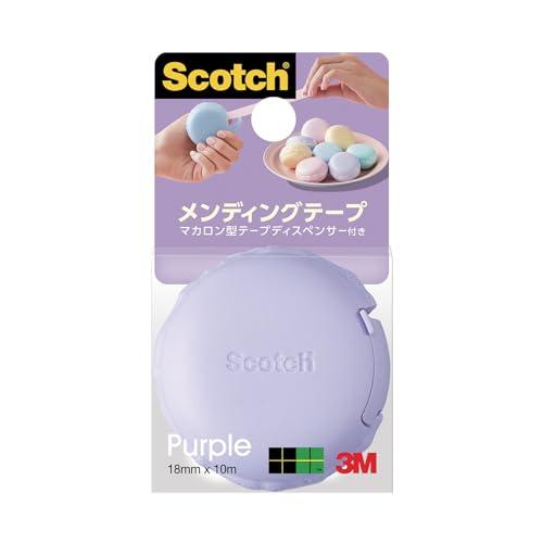3M Scotch® Mending Tape Macaron-Shaped Tape Dispenser Purple 810 MCR-PP 18mm × 30m
