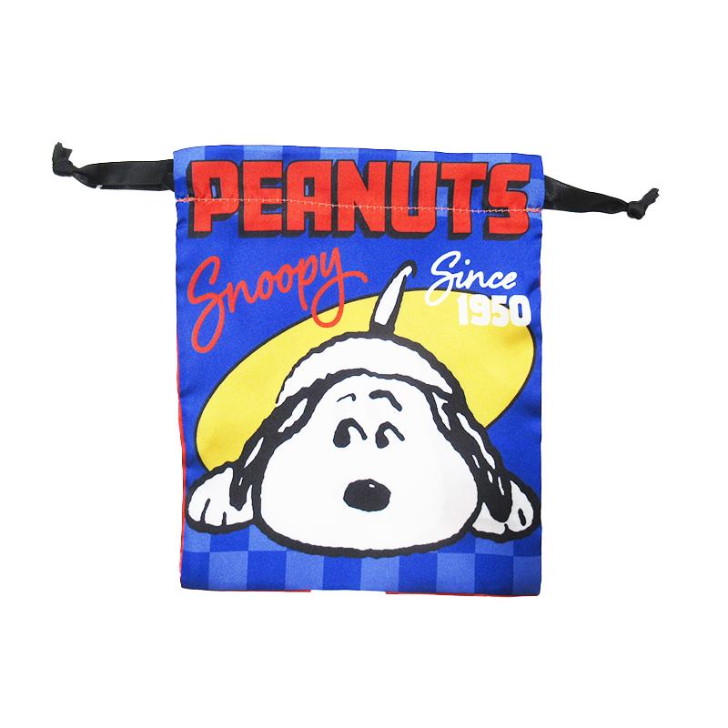PEANUTS Ribbon Drawstring Pouch Face