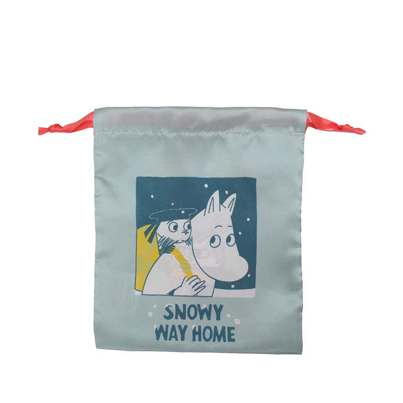 MOOMIN Ribbon Drawstring Pouch/Snow