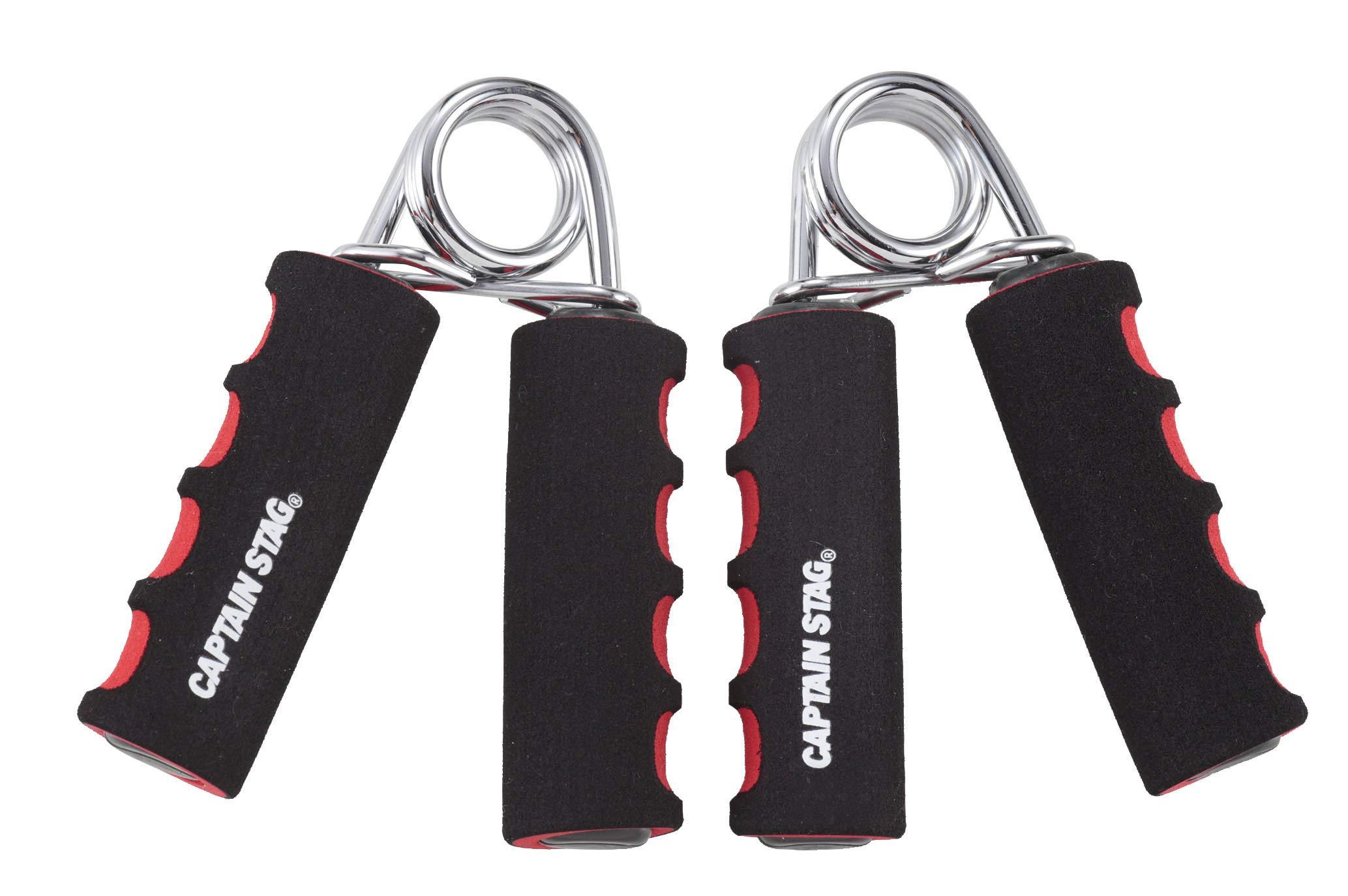 CAPTAIN STAG Strength Training Grip Strength Enhancement Grip Training Soft Hand Grip 30kg 2-Piece Set Black/Red Vit Fit UR-811