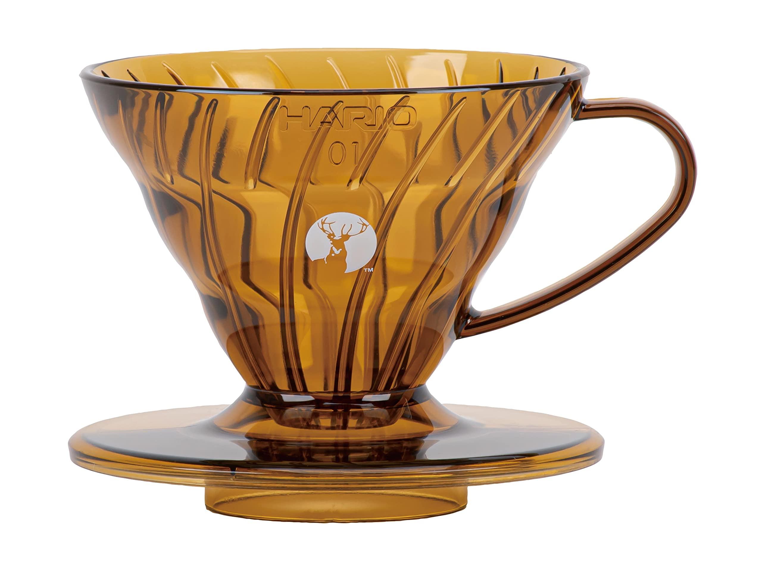 CAPTAIN STAG × HARIO Coffee Dripper V60 for 1-2 Cups Made in Japan Amber UW-3574