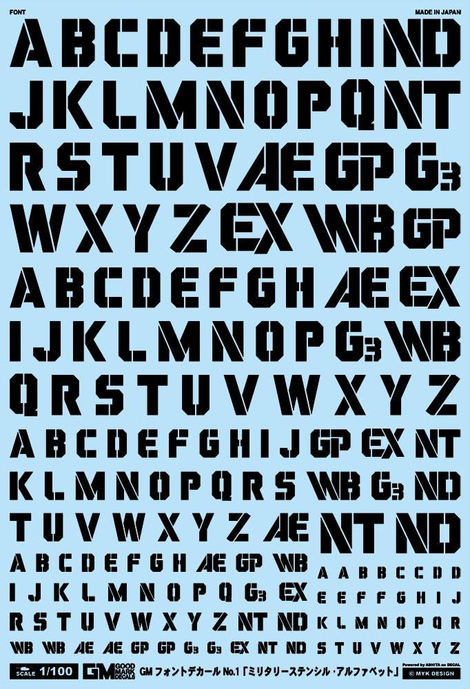 GM Font 01 “Military Stencil Alphabet” Black