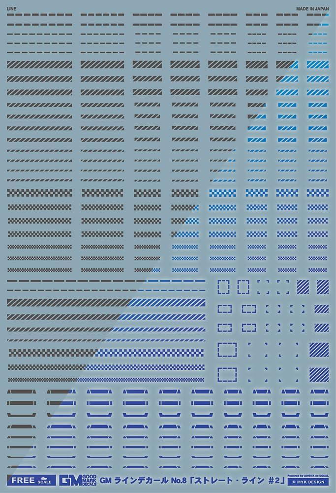 GM Line 08 “Straight Line #2” Dark Gray & Neon Blue