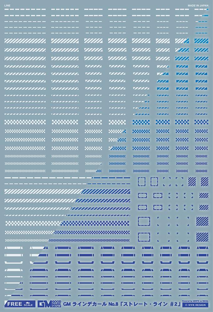 GM Line 08 “Straight Line #2” White & Neon Blue
