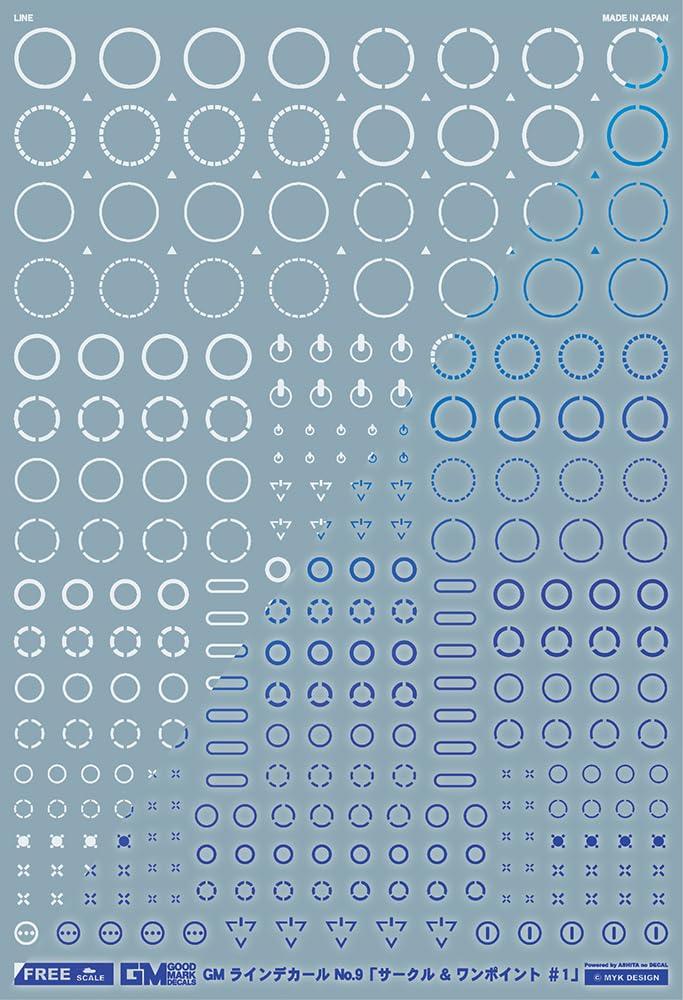 GM Line 09 “Circle & One Point #1” White & Neon Blue