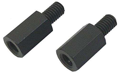 TOP LINE Hex Extension Collar Stainless Steel Matte Black 8mm 2-Pack TP-5008