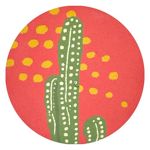 Tosa News: Amazing Absorbency Vericott Coaster Upcycled Item (Recycled Material) Column Cactus Red VK-001