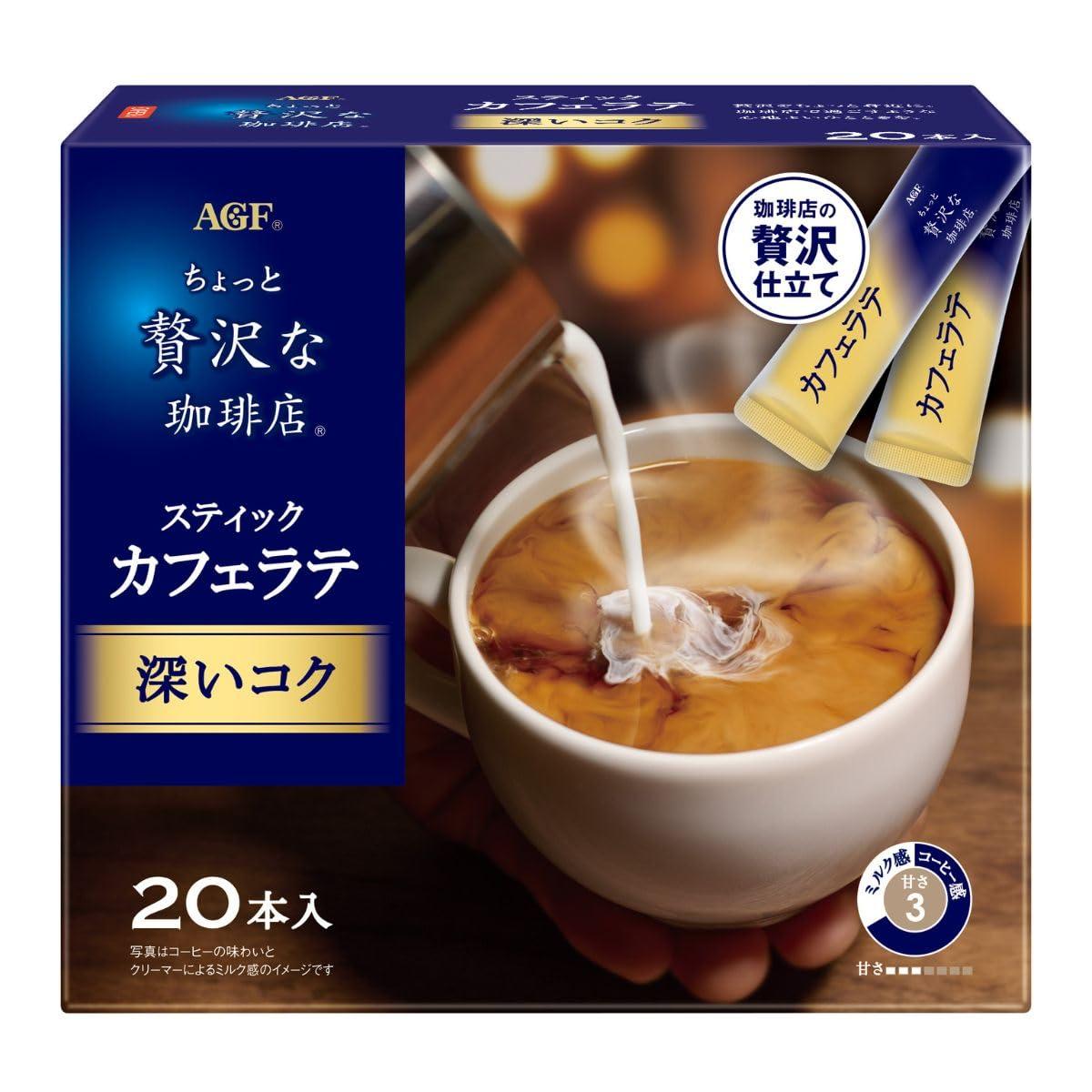 Ajinomoto AGF Slightly Indulgent Coffee Shop Stick Café Latte Deep Richness 1 Box (20 Sticks)