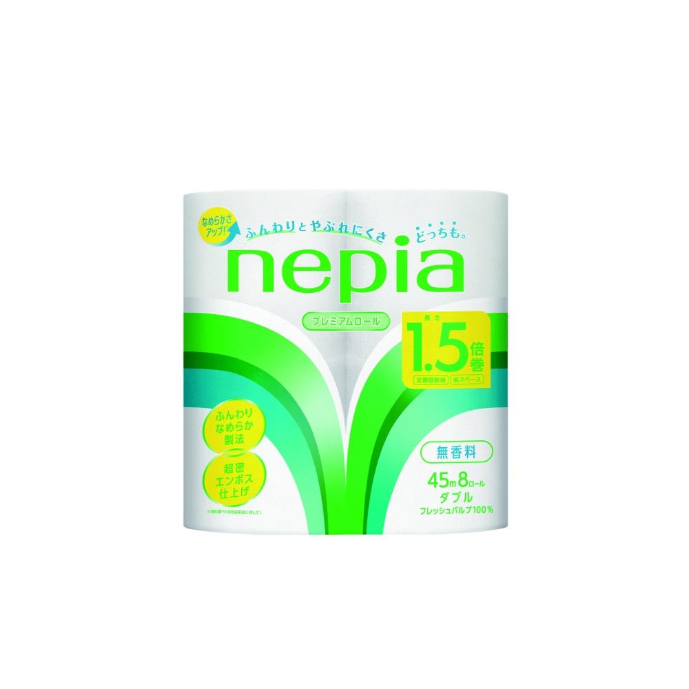 Oji Nepia Nepia Toilet Paper 1.5x Roll Double Core 45m 1 Pack (8 Rolls)
