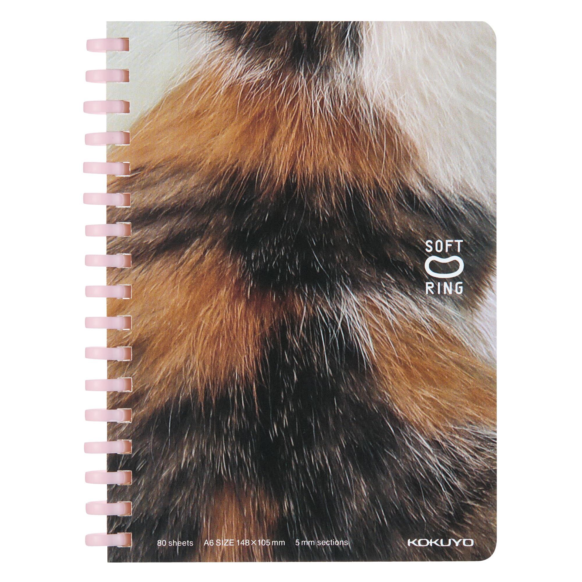 KOKUYO Soft Ring Notebook 10th Anniversary Puni Puni Kitten A6 5mm Grid Calico Cat Su-SV358S5-L1-1