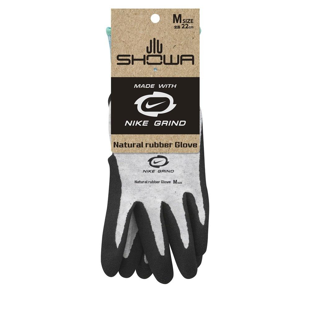 NIKE GRIND Fiber Natural Rubber Glove 319 Showa Glove  Size M Gray 1 Pair No.319-M