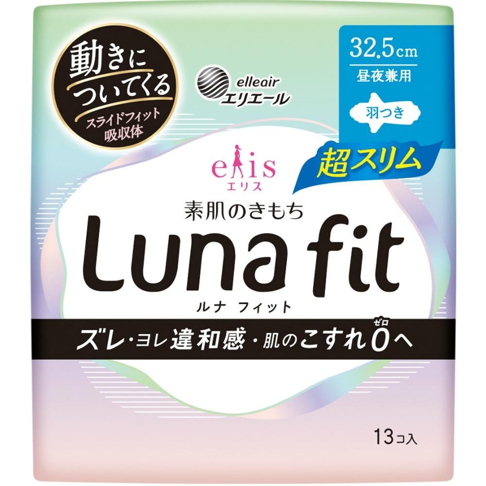 Eris Bare Skin Feel LunaFit Ultra Slim Day & Night Use Winged 32.5cm 13-Pack