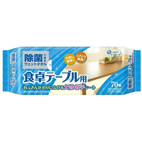 Erielle Antibacterial Wet Wipes, 70 sheets
