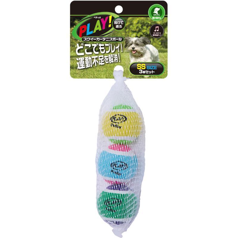 Dog Toy PLAY Squeaker Tennis Ball SS 3-Pack