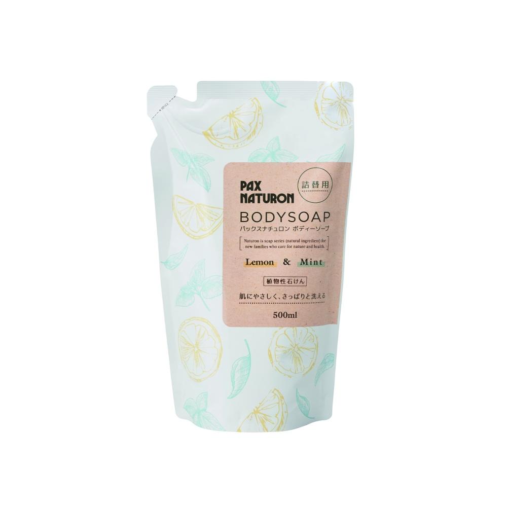 Pax Naturon Foaming Body Soap Lemon & Mint Refill 500ml For Sensitive Skin Additive-Free 100% Naturally Derived Soap Taiyo Yushi