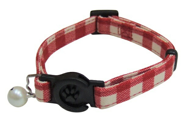 ONS Cotton Check Cat Red (Cat Collar)
