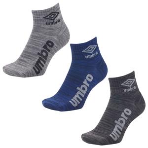 [Ambro] Socks Short Socks Training Design 3-Pack Heathered Cotton Blend Short Length Men's Women's Junior Unisex MBNG(UUAVJB03) 23-25