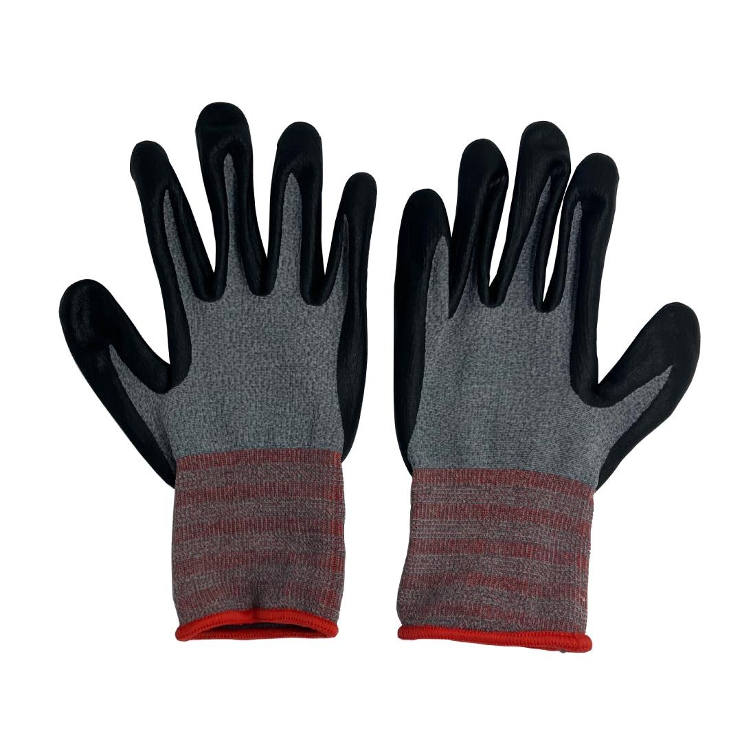 Nitrile Work Gloves, Red, Size S