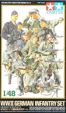 TAMIYA 1/48 Military Miniature Series No.12 German Army Wehrmacht Infantry Team Plastic Model Kit 32512