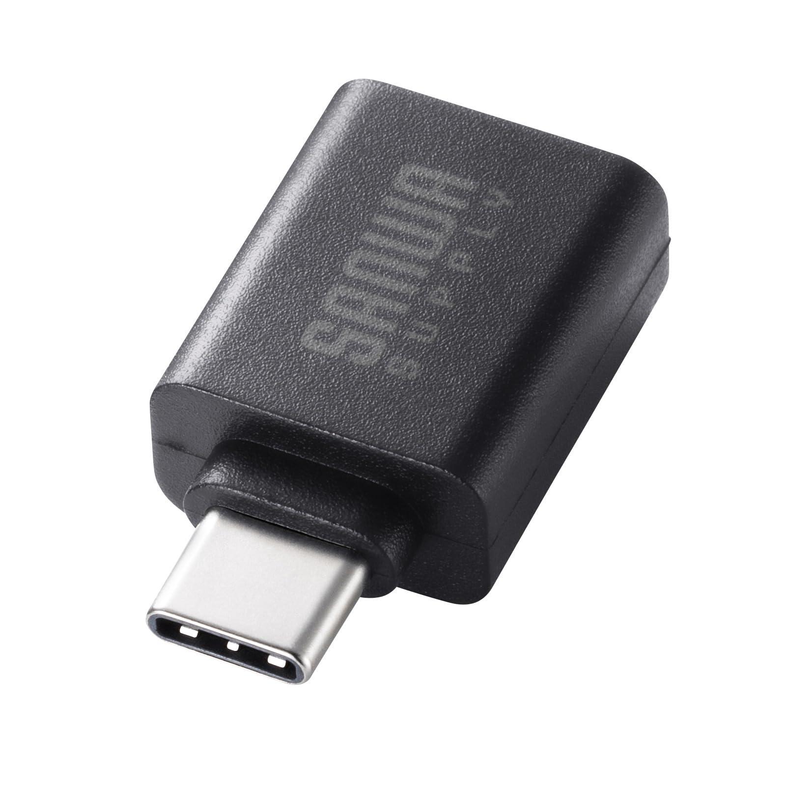 Sanwa Supply USB 5Gbps Type-C Conversion Adapter AtoC Resin Connector Black AD-USB32CAF