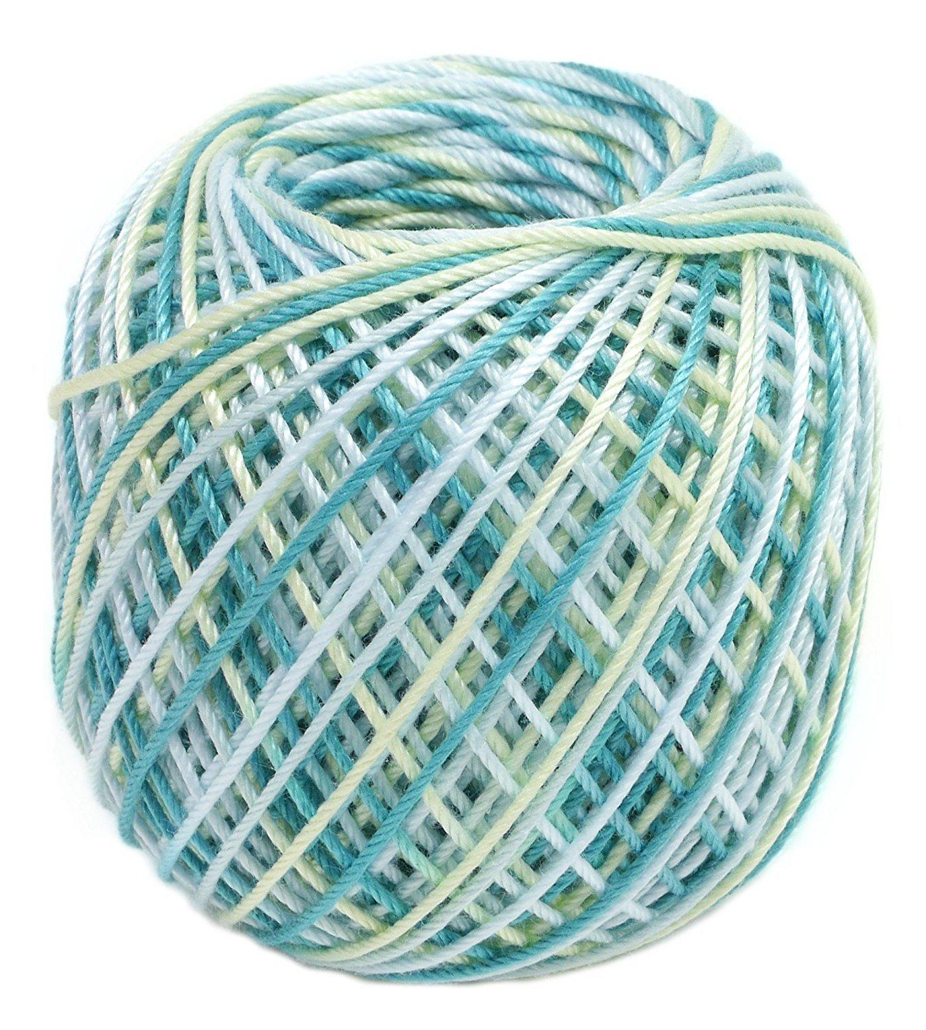 Olimpas Tatting Lace Thread Colorful Thick Lace Thread Col.T704 Blue Tone Approx. 40m