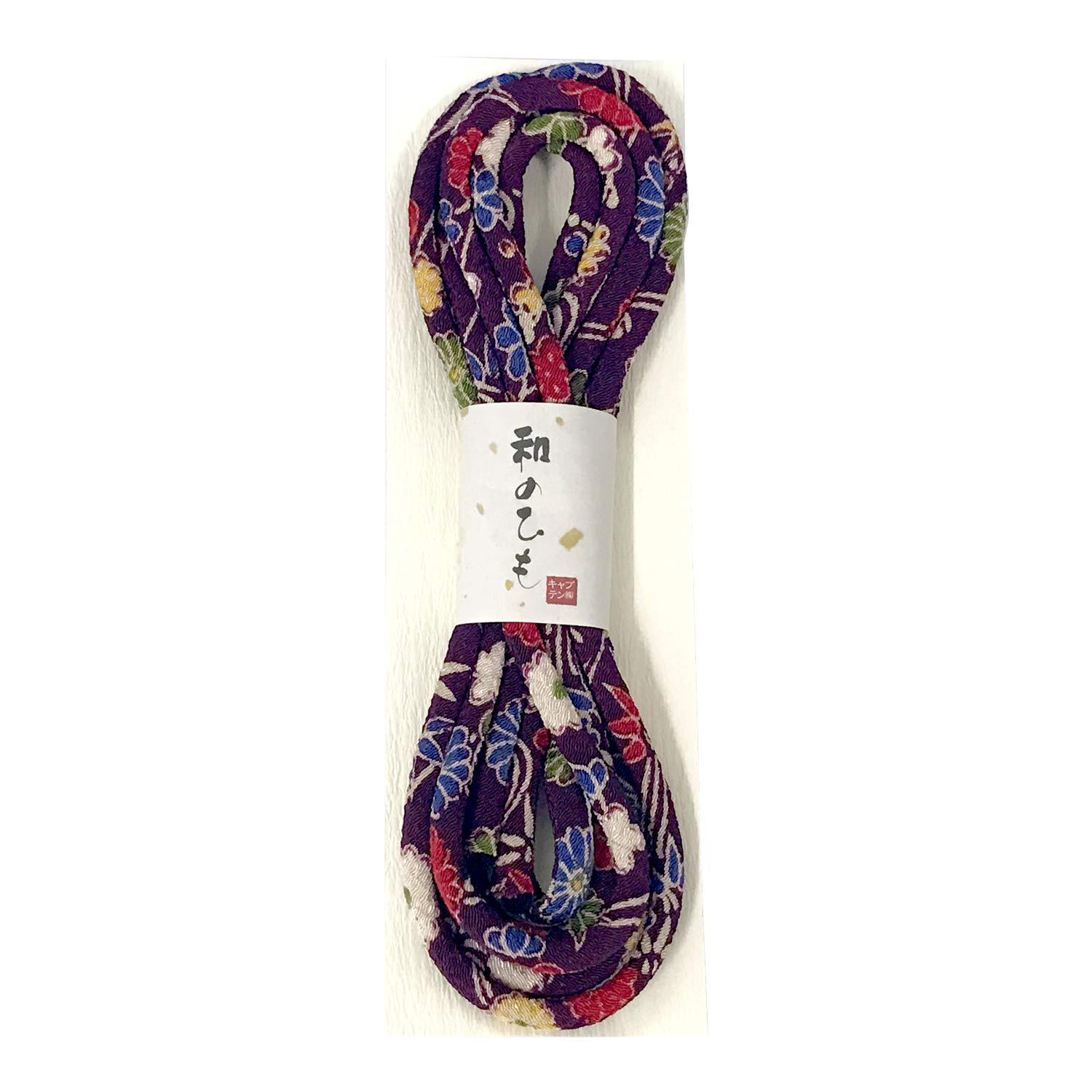 CAPTAIN88 Captain Japanese Cord (Chirimen Yuzen) 5mm × 1.8m Roll #3 Purple CP205