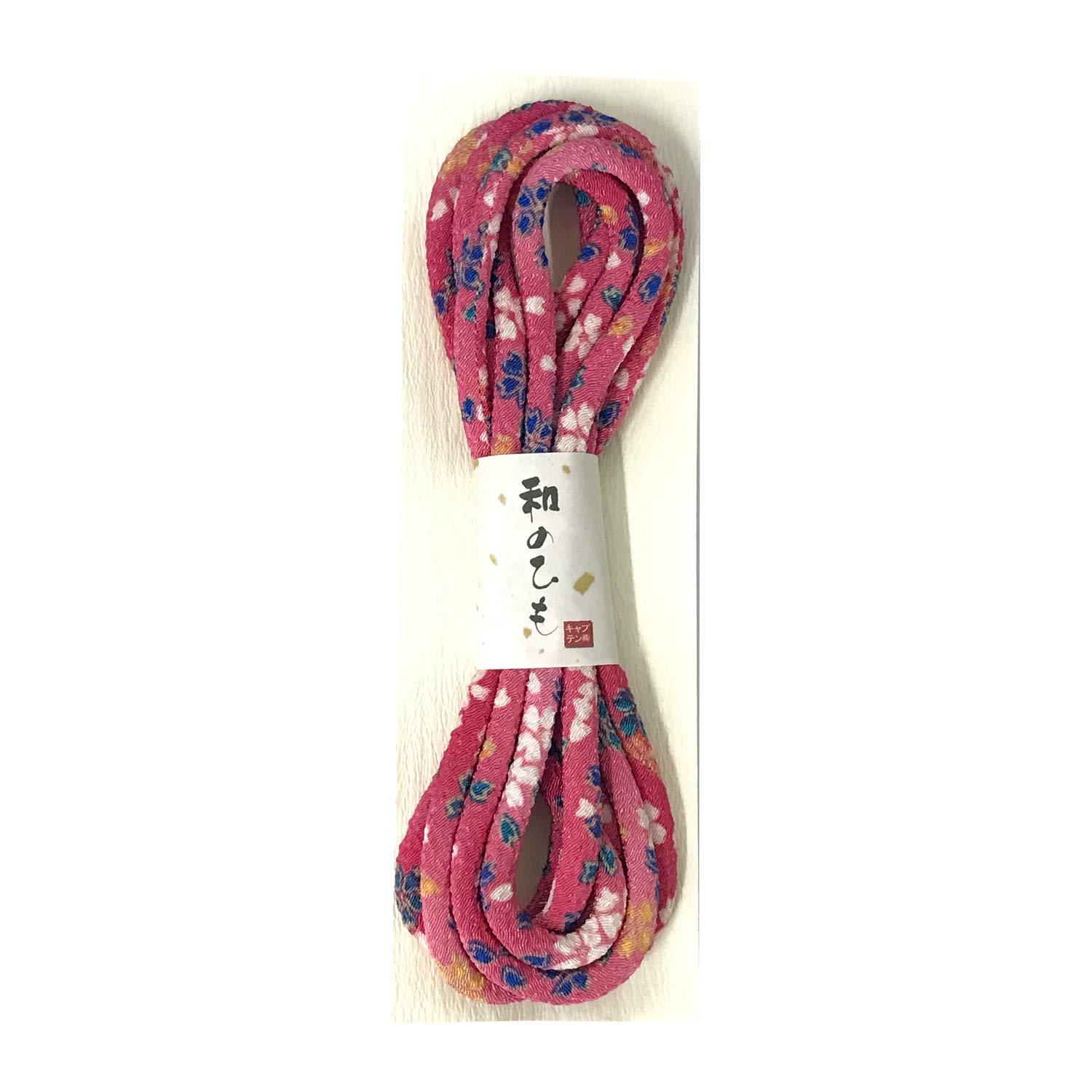 CAPTAIN88 Captain Japanese Cord (Chirimen Yuzen) 5mm × 1.8m Roll #23 Sakura × Pink CP205