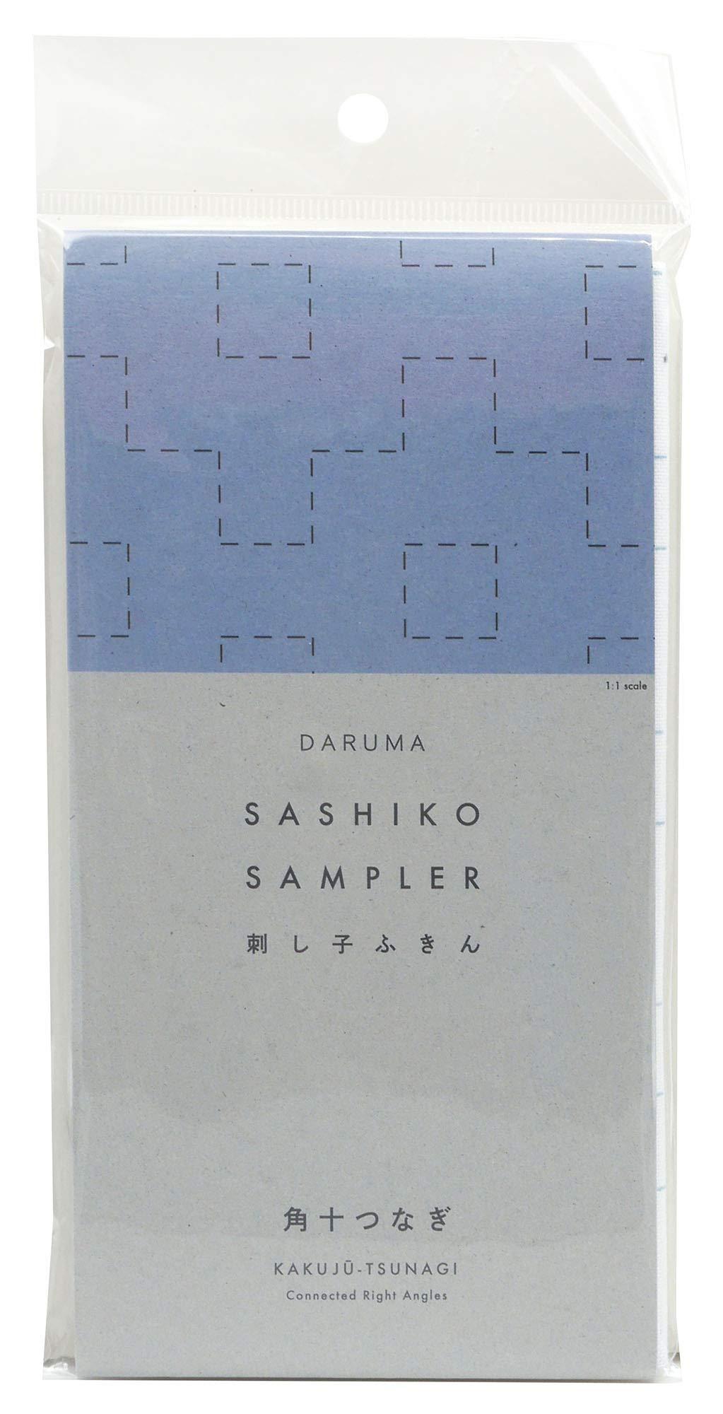 Daruma Sashiko Dishcloth, White, Patterned Stitching (Traditional Design)