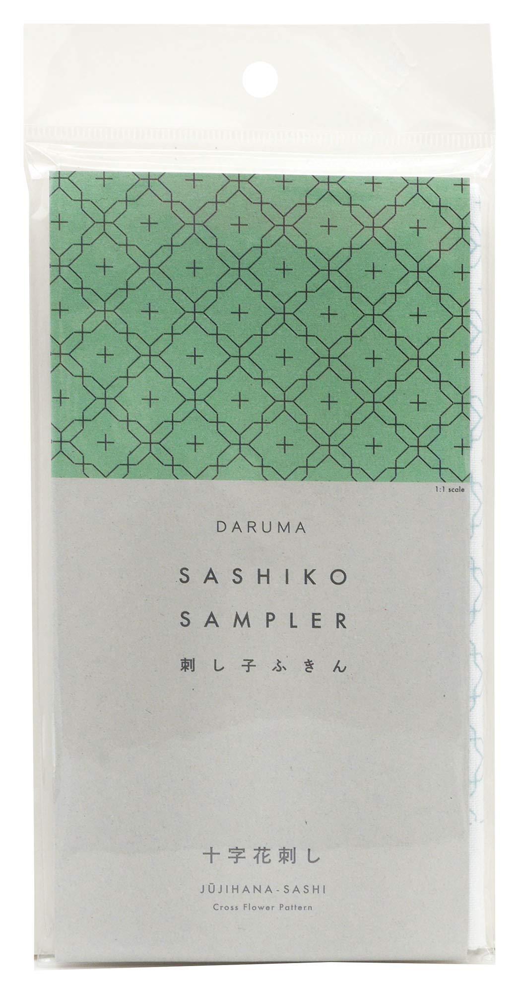 Daruma Sashiko Dishcloth White Single Stitch 1