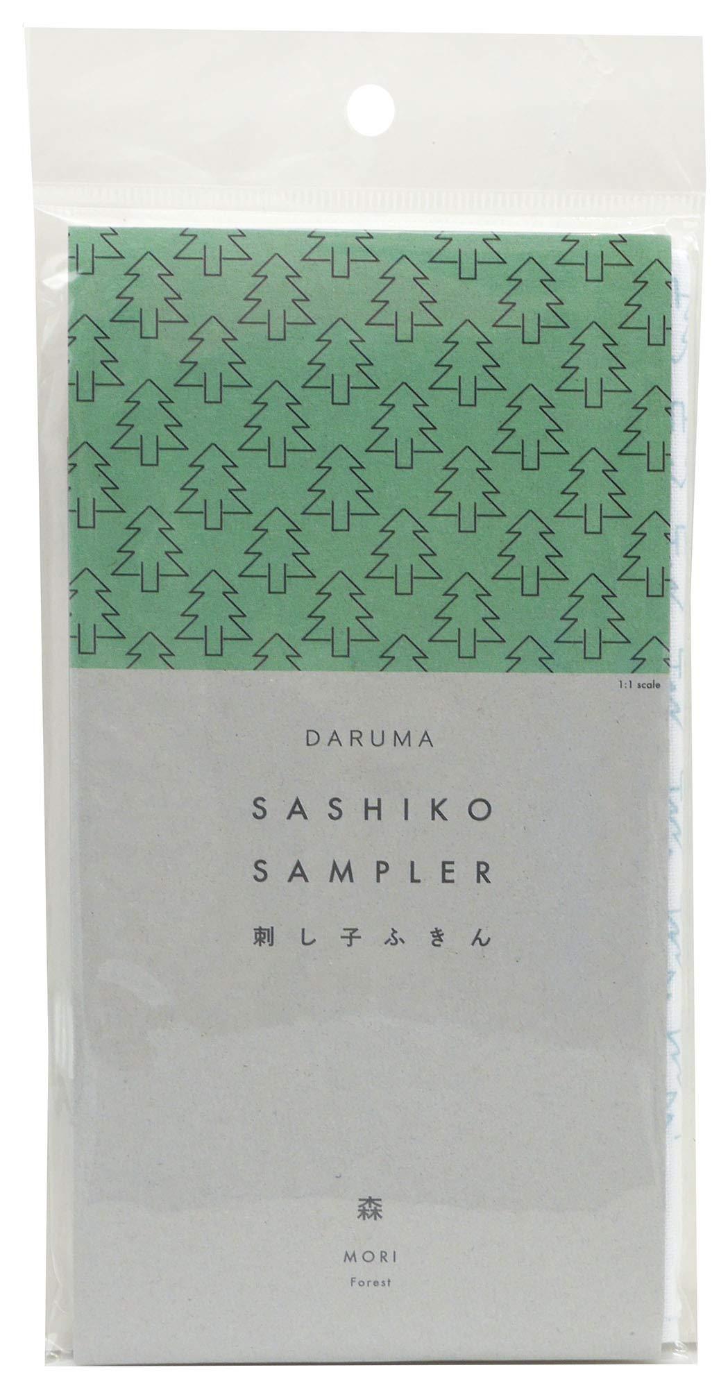 Daruma Sashiko Dishcloth White Single Stitch 1