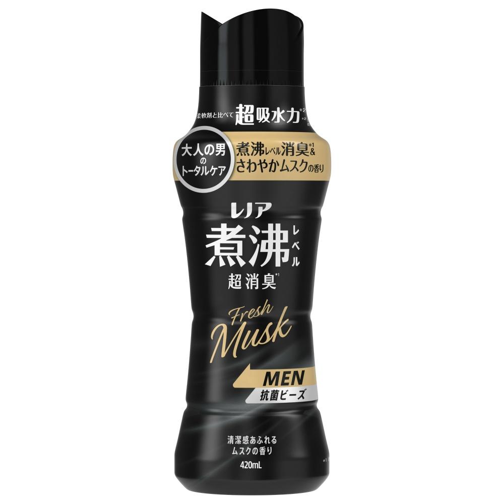 Lenor Boiling-Level Super Deodorizing Antibacterial Beads MEN Fresh Musk A clean, fresh musk scent Main bottle 420mL Use with fabric softener for long-lasting effectiveness