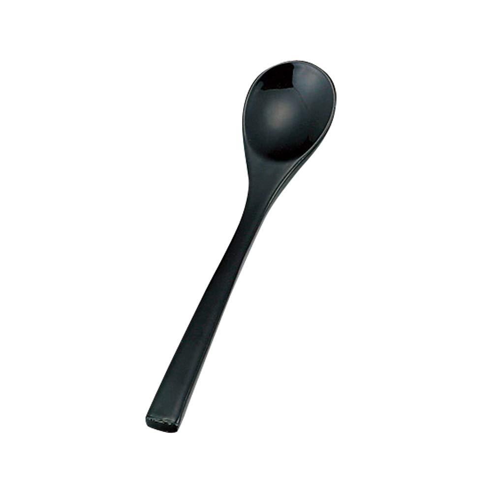 Yamaco Yumi Professional Use Genuine Lacquer Chawanmushi Spoon Black yamaco08325