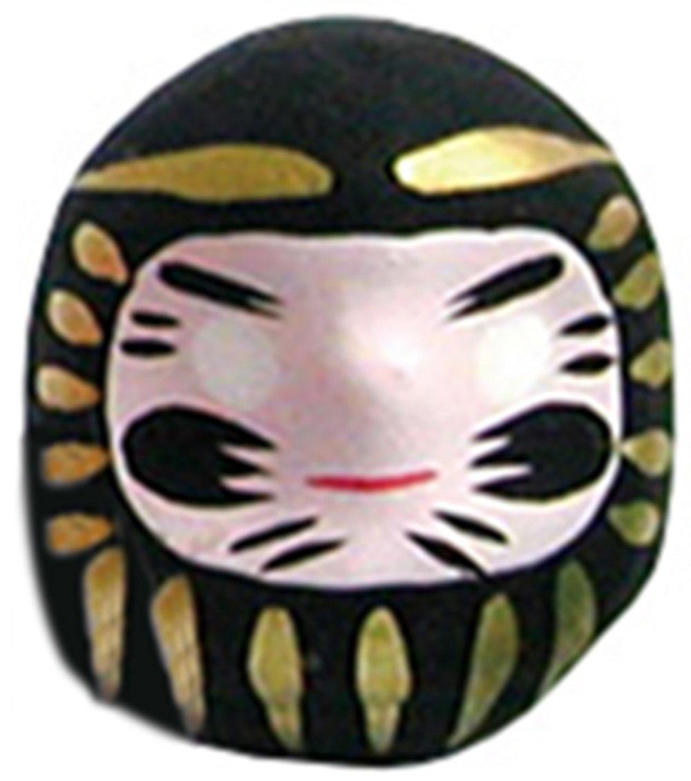 Yamako Temahima Workshop Feng Shui Daruma Doll - Black Boosts Savings Luck & Secret Luck For those who want to accumulate wealth and good fortune yamaco85046