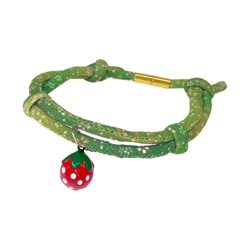 Cat-Charming Soft Round-Cord Magnet Buckle Accessory Collar - Matcha Milk Green