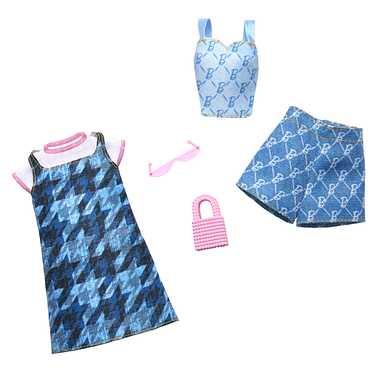 HRH45 Barbie Fashion 2-Pack Denim Dress and Set