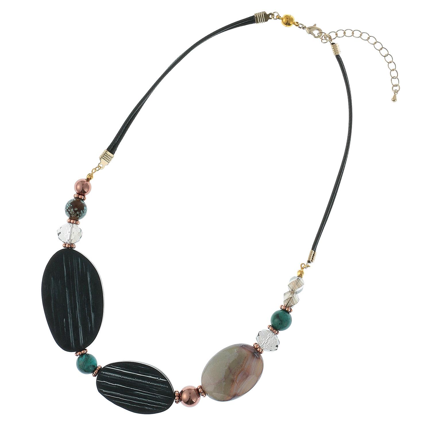 Mixed-Material Necklace - Black