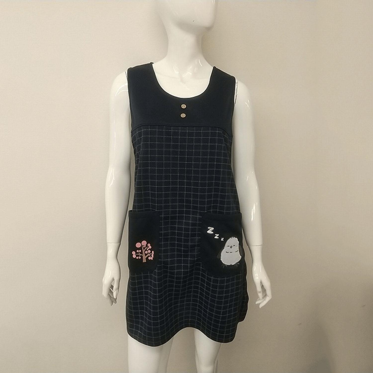 Cardboard lattice pattern Long-tailed tit appliqué