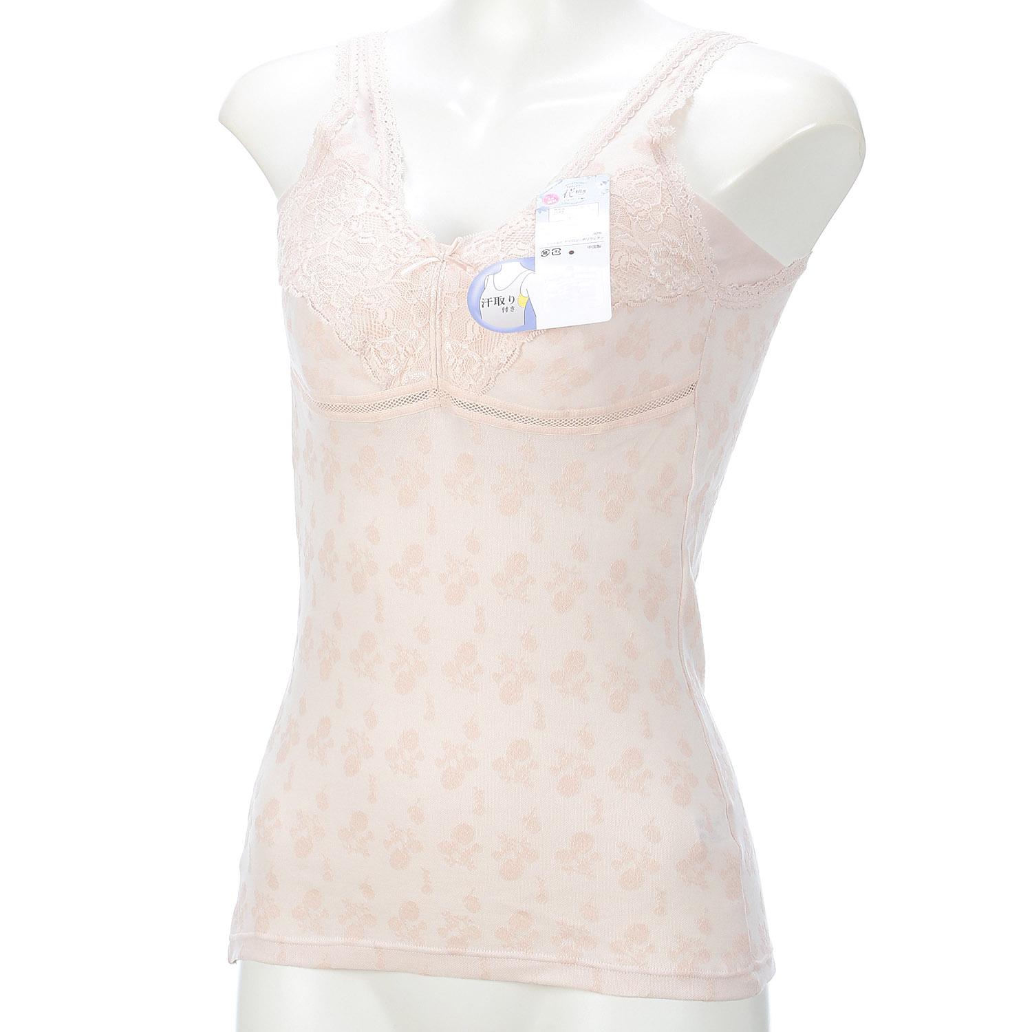 Floral Pattern Cotton-Blend Jacquard Sweat-Wicking Cup-Innerwear, Mocha, LL (2L)