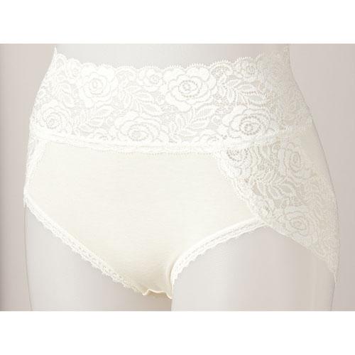 Rose Lace Panties White LL Size