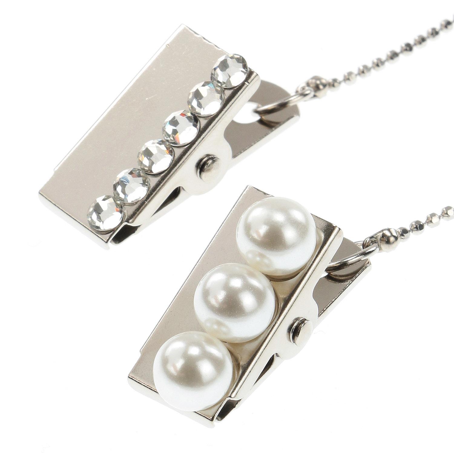 Made in Japan Hat Clip Crystal Triple Pearl