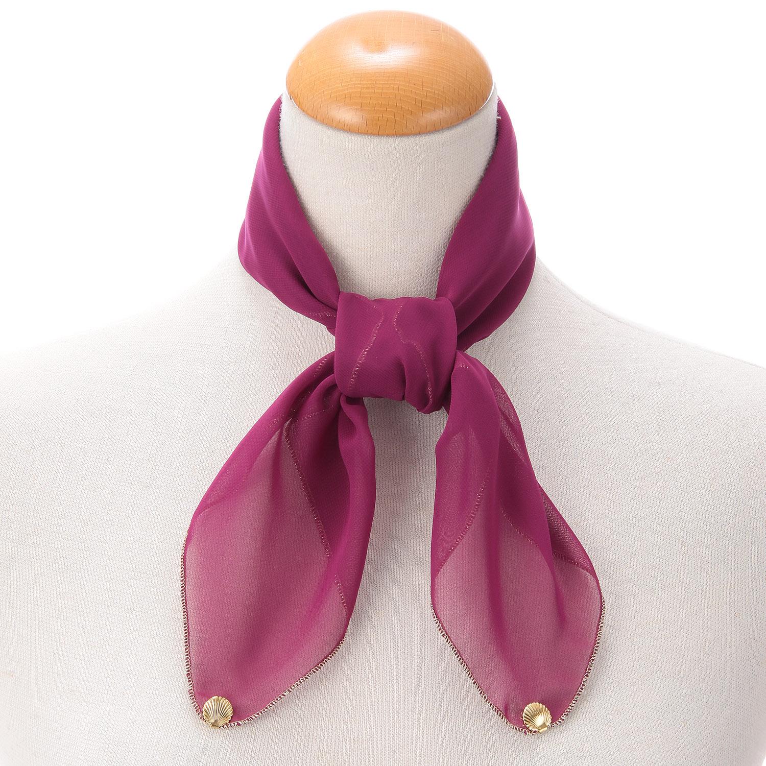 Japanese-made Polyester Chiffon Scarf 52×52