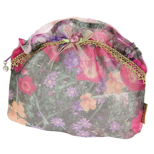 Organza Frill Pouch 01 Light Black