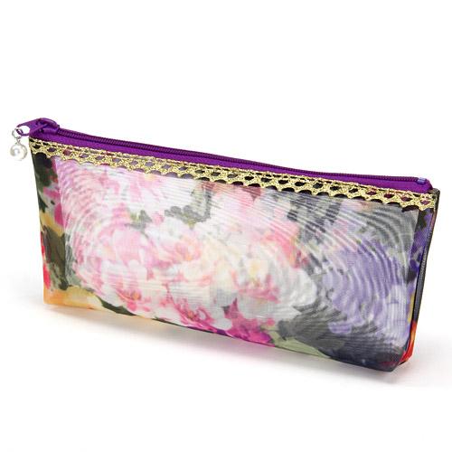 Gold Tape Mesh Pouch Horizontal 09 Deep Black