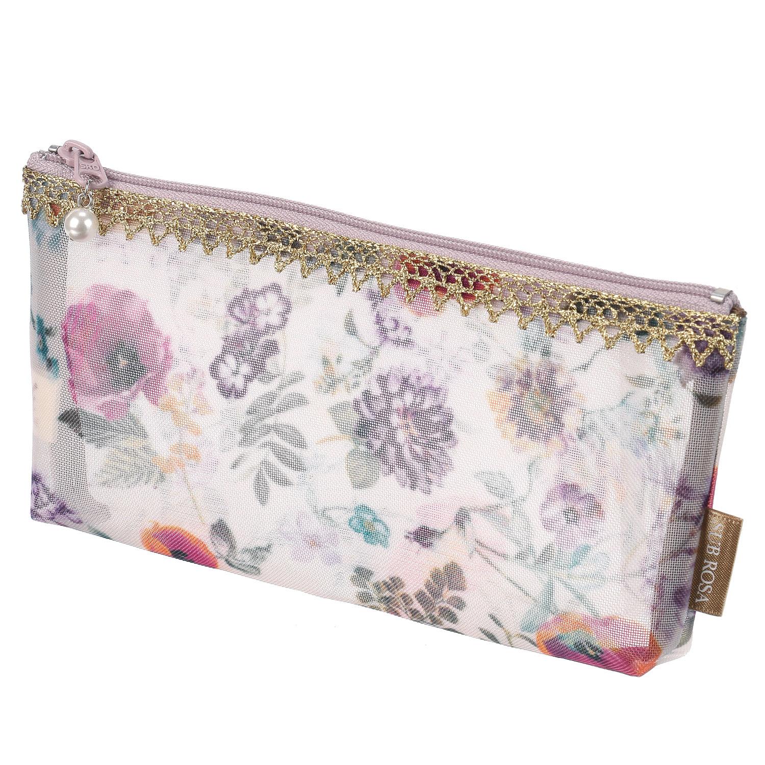 Gold Tape Mesh Pouch, Horizontal
