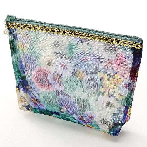 Item 03 Sold Out Gold Tape Mesh Pouch Medium 16 Blue